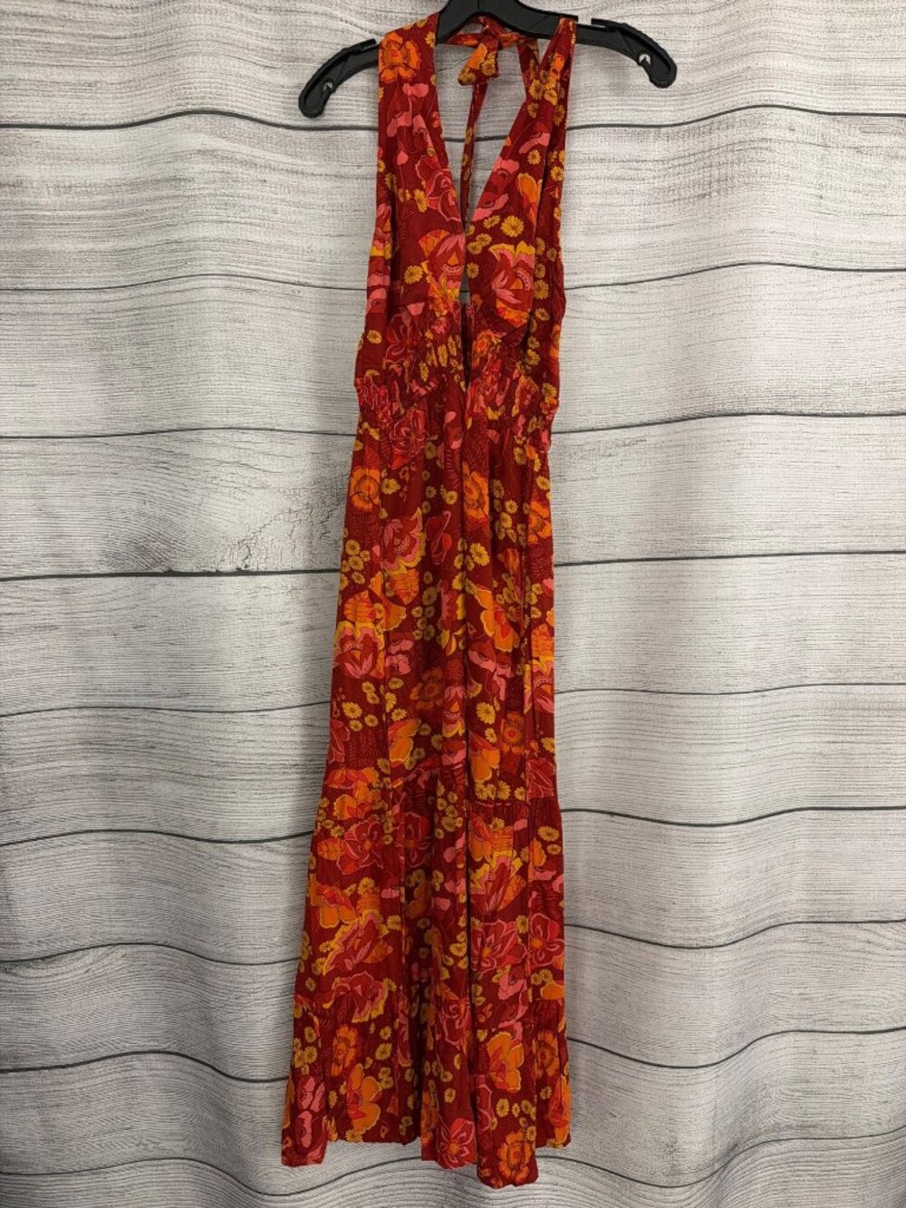 Zesica Summer Crossover Halter Neck Maxi Dress Size L